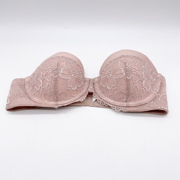Maidenform Womens Nude Lingerie Strapless Lace Underwire Bra Size 34B - Picture 1 of 4
